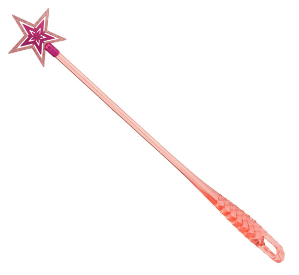 istock Purple magic wand casting stick with star on top isolated white background 1291826410