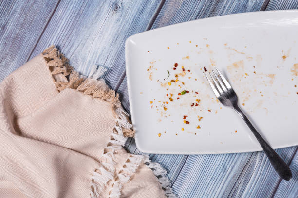 istock White plate with food scraps after the dinner 1291827311