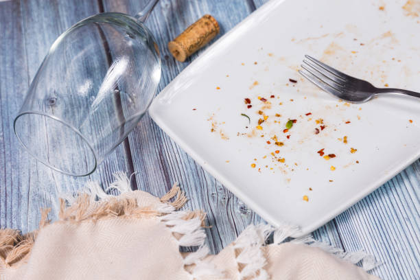 istock White plate with food scraps after the dinner 1291827400