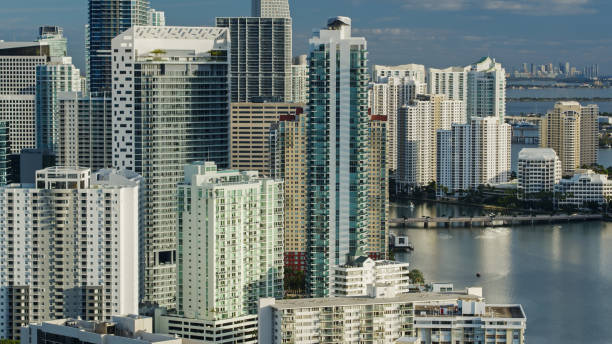 istock Brickell Key and Downtown Miami with Miami Beach Beyond - Aerial 1291829834