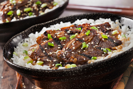Grilled Teriyaki Short Ribs with Steamed Rice