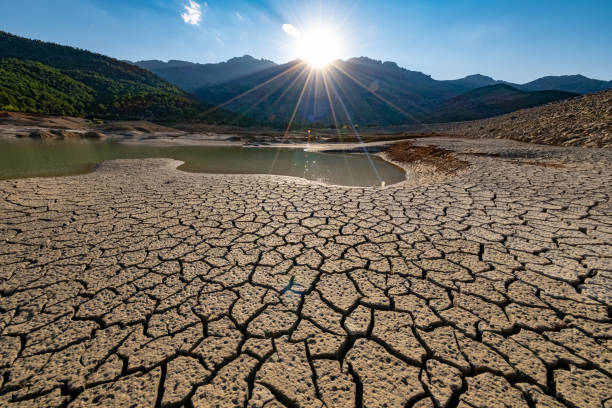 environmental problems, drought, desertification, thirst, pollution of our land and bad scenarios in the world stock photo