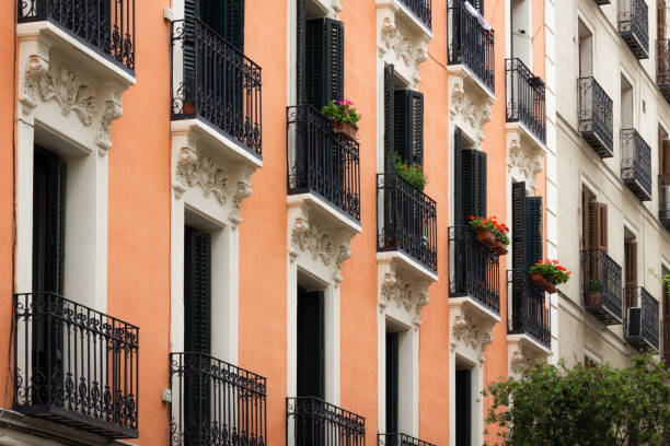 istock Residential building facade in Madrid 1291836428