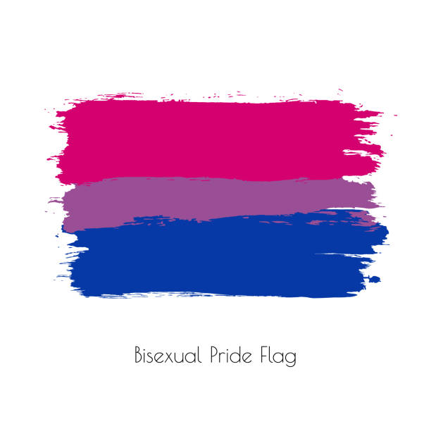 bisexuelle lgbt vektor aquarell flagge - bi sexual stock-grafiken, -clipart, -cartoons und -symbole