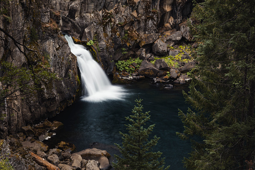 Upper McCloud falls as viewed from the trail above in McCloud, CA, United States