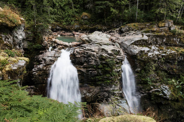 Nooksack Falls at eye level as it falls into the canyon below