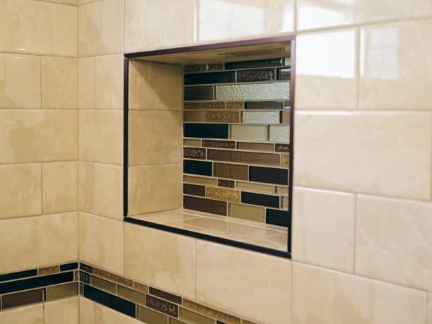istock Tile Shower in a Home Bathroom 1291846126