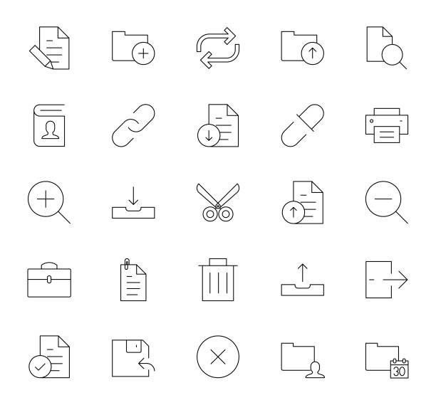 Office and Business Icons vector art illustration