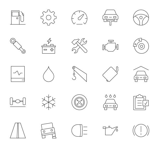 Transportation Icon Set vector art illustration