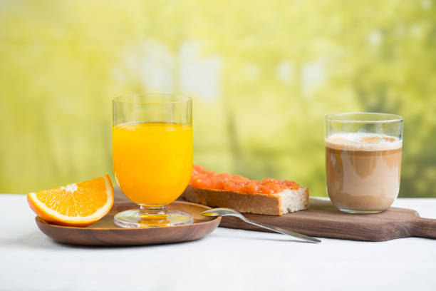 istock outdoor breakfast with espresso and fresh orange juice 1291848208