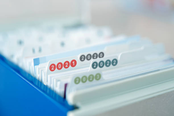 istock 2021 - 2022 -2023 Year Files in File Cabinet 1291848270