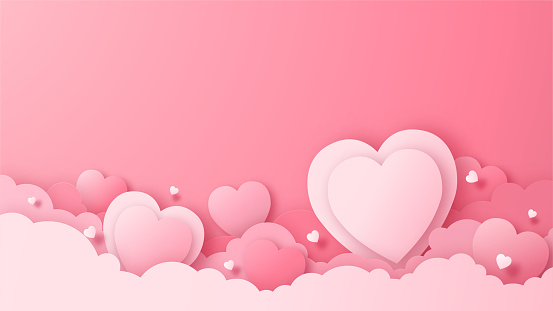 Paper Art With Heart On Pink Background Love Concept Design For Happy  Mothers Day Valentines Day Birthday Day Banner And Greeting Template Design  Stock Illustration - Download Image Now - iStock