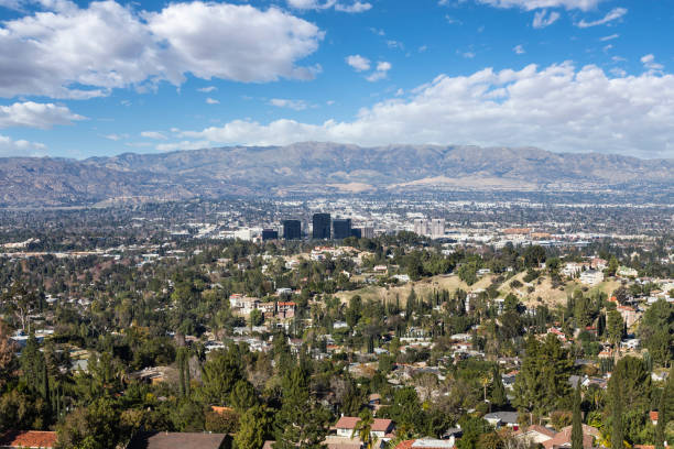 Woodland Hills Scenic View in Los Angeles California stock photo