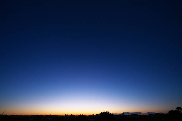 Tokyo,Japan-December 18, 2020: Beautiful sky at winter dawn in Tokyo