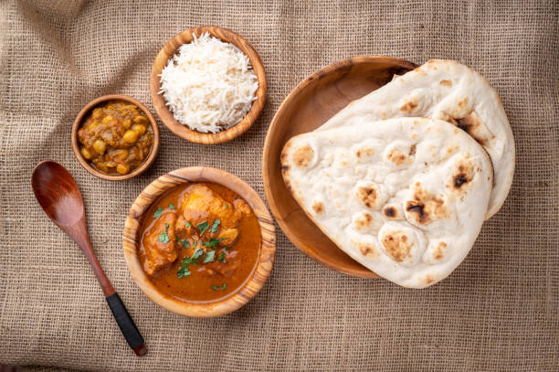 channa masala with butter chicken curry