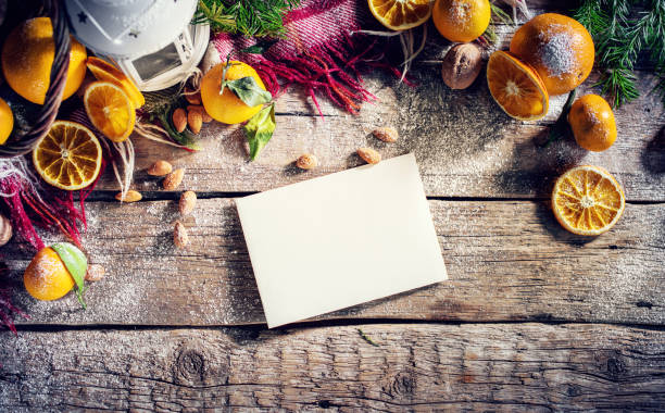 istock Christmas New Year flat lay composition oranges 1291864469