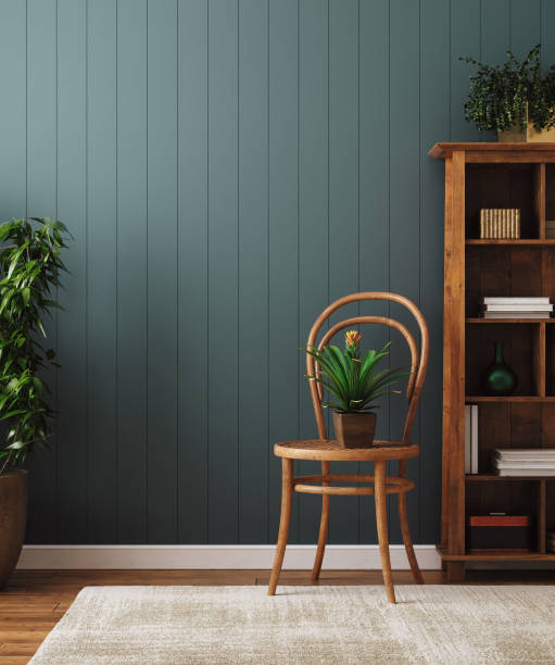 istock Dark living room interior, farmhouse style 1291868265