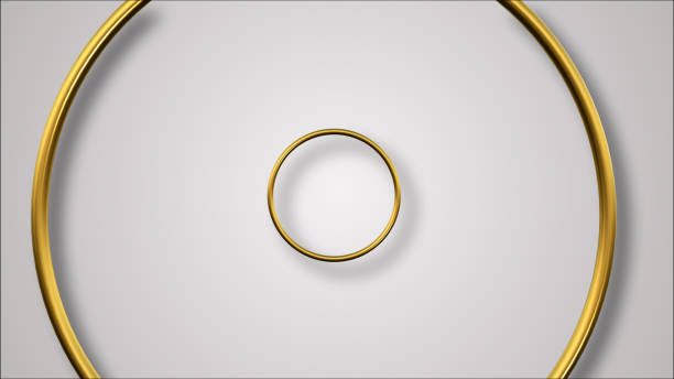 istock Abstract 3d shape luxury golden circle ring shape in white background 1291869213