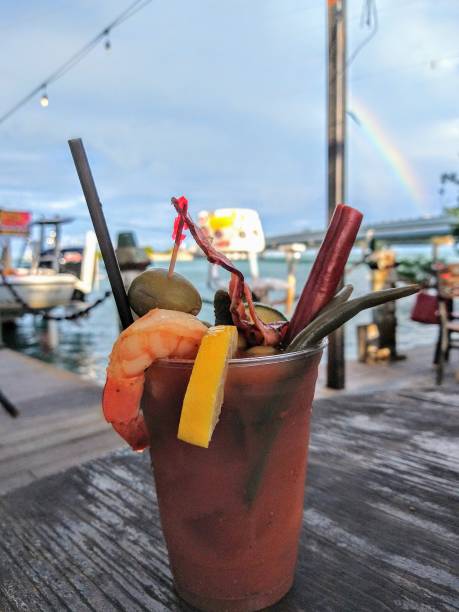 Trailer Trash Bloody Mary Signature drink at The Hungry Tarpon in Islamorada, FL florida food stock pictures, royalty-free photos & images