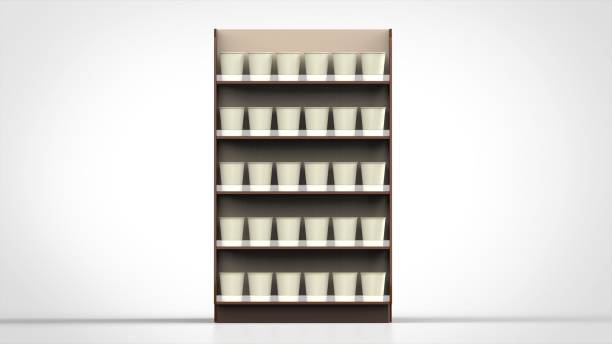 istock store shelf brown and noodle packages front side 3d rendering 1291886660
