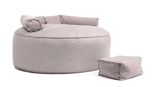 istock Enormous grey beanbag isolated on white background 1291889798