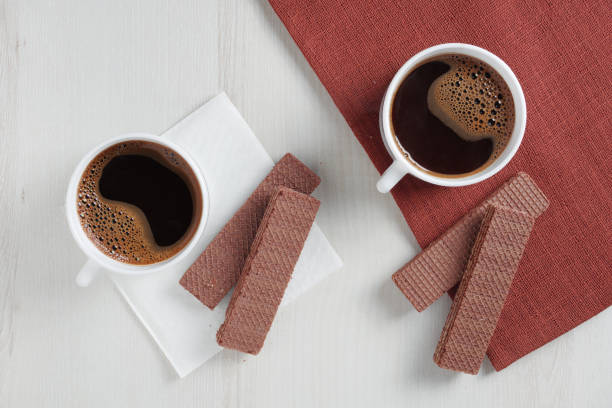 istock Wafers with filling and coffee 1291890726