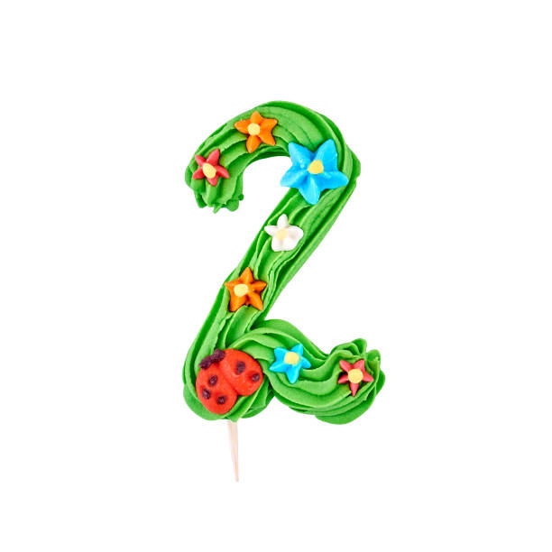 istock Sweet candy number two isolated on white background. Holiday concept 1291891677