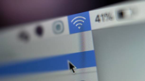 istock Wifi Network Connection Toggled On and Off on Computer Screen 1291895168