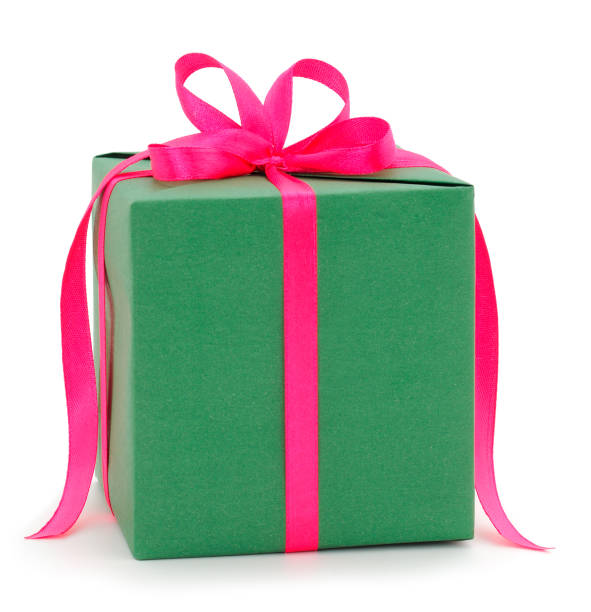 istock Gift green box, gift on a white background isolated. 1291902331