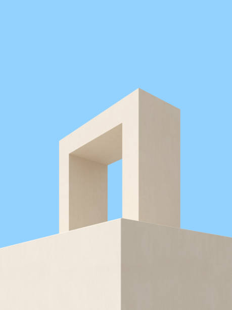 istock 3D illustration of abstract architecture background, Minimal architectural poster. 1291903445