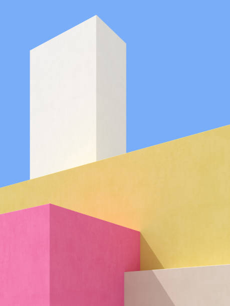 istock 3D illustration of abstract architecture background, Minimal architectural poster. 1291903536