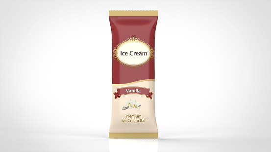 ice cream bar vanilla front 3d rendering