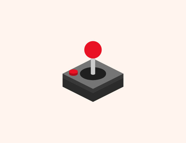 ilustraciones, imágenes clip art, dibujos animados e iconos de stock de icono vectorial joystick. joystick aislado, gamepad, game controller plano, símbolo de ilustración de color - vector - palanca de juego