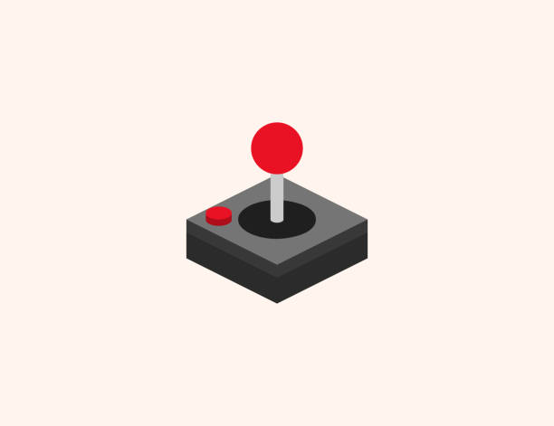 ikona wektora joysticka. izolowany joystick, gamepad, kontroler gier płaski, kolorowy symbol ilustracji - wektor - joystick stock illustrations