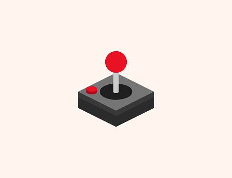 Joystick vector icon. Isolated Joystick, Gamepad, Game Controller flat, colored illustration symbol - Vector