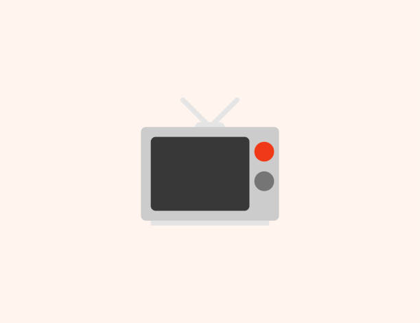 ilustrações, clipart, desenhos animados e ícones de ícone vetorial da televisão. símbolo de ilustração de tv plana e colorida isolado - vetor - natural pattern audio