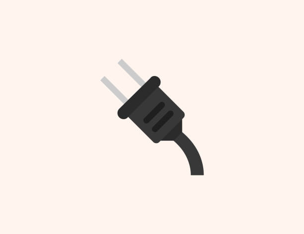 ilustrações de stock, clip art, desenhos animados e ícones de electric plug vector icon. isolated electric plug flat, colored illustration symbol - vector - stopper