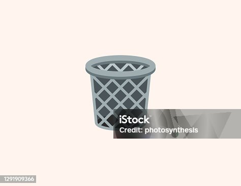 istock Wastebasket vector icon. Isolated Garbage Can flat, Rubbish Bin, Metal Trash Can colored illustration symbol - Vector 1291909366