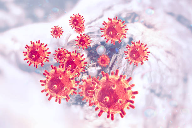 istock Viral disease, virus, bacteria, cell, 3d illustration 1291914432