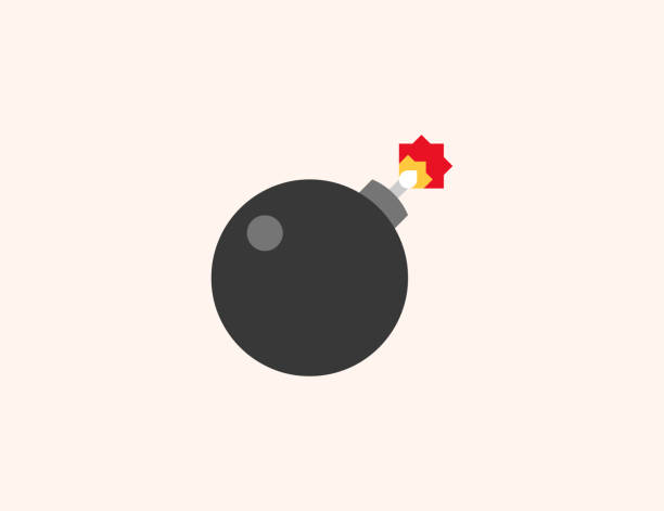 значок вектора бомбы. изолированный взрыв бомбы плоский, цветной символ иллюстрации - вектор - бомба stock illustrations