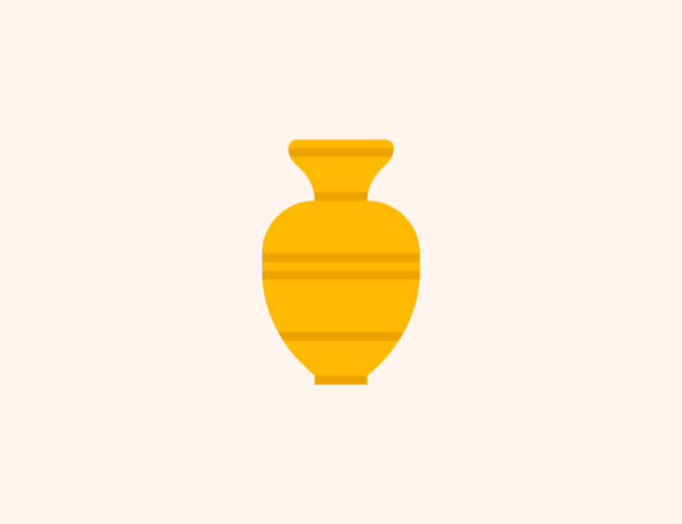 illustrations, cliparts, dessins animés et icônes de icône vectorielle d’urne funéraire. amphore d’isolement, symbole plat d’illustration de vase - vecteur - pot of gold