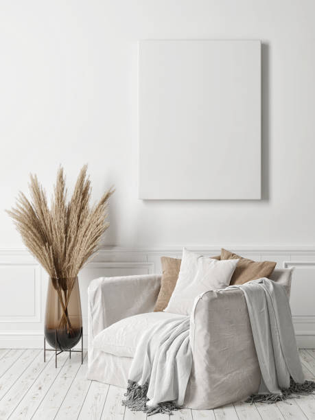 istock Mockup poster, cozy interior Scandinavian design. 1291917306