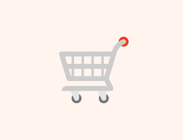 Shopping cart vector icon. Isolated Shopping cart flat, colored illustration symbol - Vector Shopping cart vector icon. Isolated Shopping cart flat, colored illustration symbol - Vector cart illustrations stock illustrations