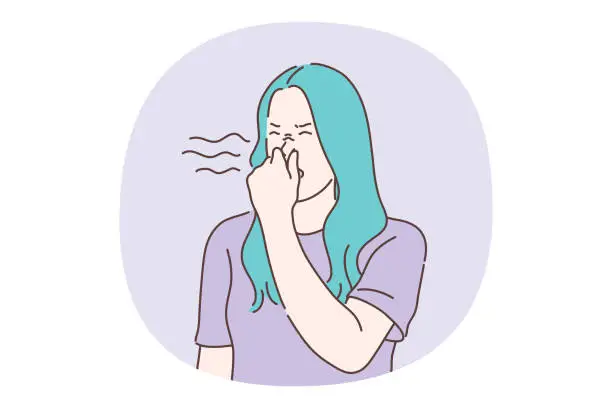 Vector illustration of Unpleasant smell concept