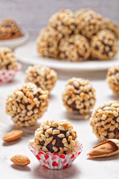 istock French dark chocolate truffles coated with crushed almonds 1291924511