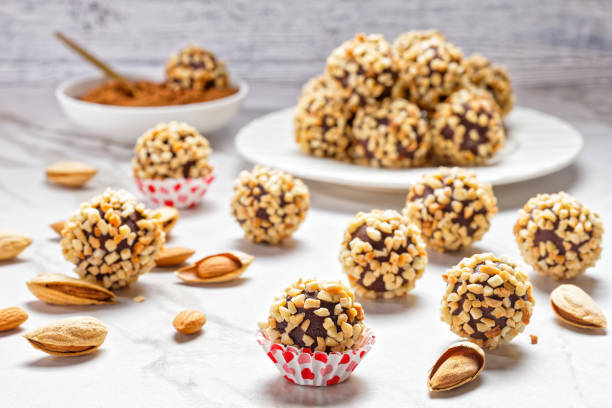 istock French dark chocolate truffles coated with crushed almonds 1291924571