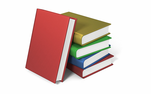 3d render Colorfull Book stack (isolated on white and clipping path)