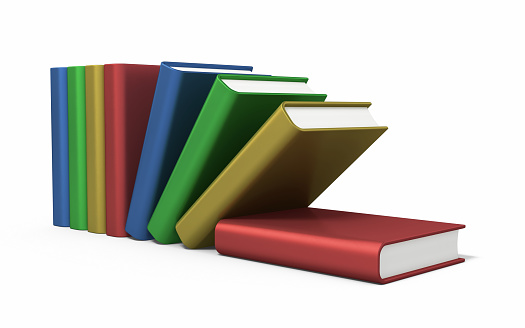 3d render Colorfull Book stack (isolated on white and clipping path)