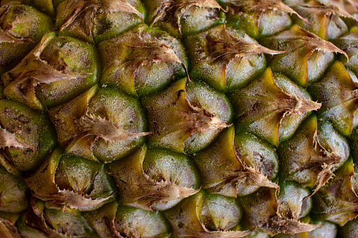 Close view of pineapple skin texture. Fruit background
