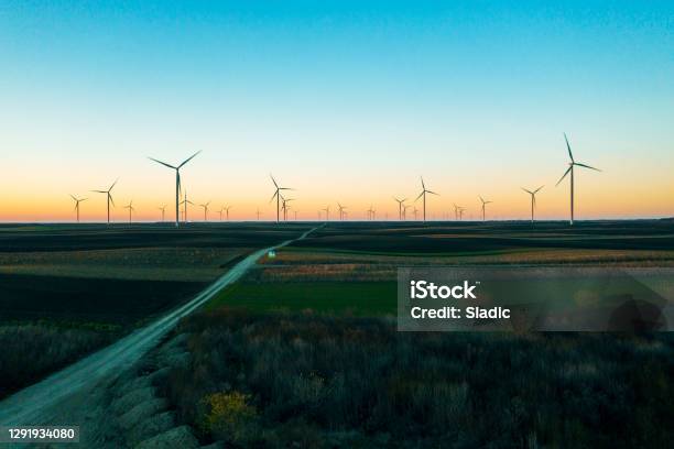 Aerial Wind Farm Stock Photo - Download Image Now - Renewable Energy, Serbia, Power Station